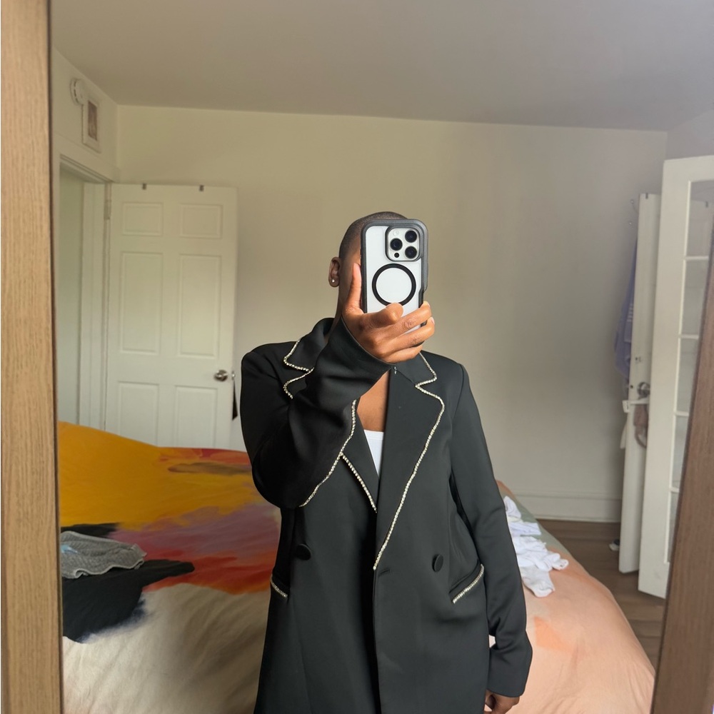 Black Blazer with White Trim